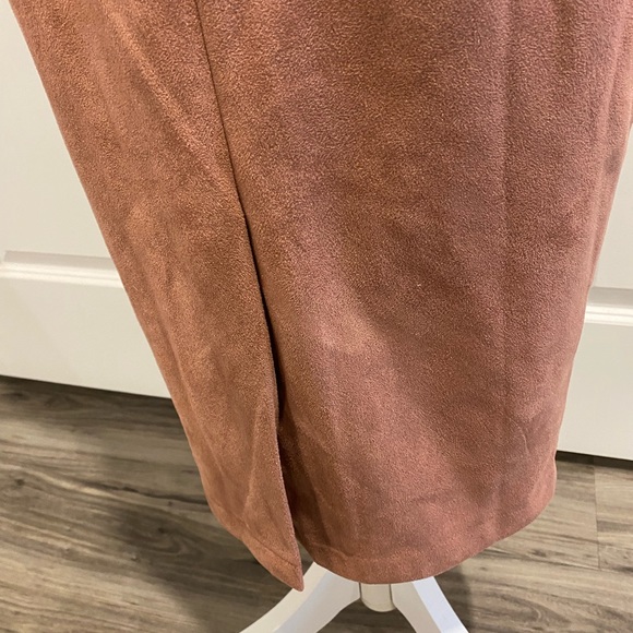 🤡BOGO🤡 L’ATISTE Faux Suede Dusty Rose Strap Dress - Womens M, Excellent - Picture 5 of 10